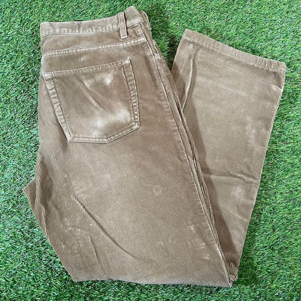 Loro Piana vintage khaki tan corduroy pants men's relaxed fit trousers 34x29